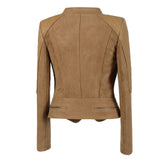 Leather Biker Coat Golden Leather Jacket Women Pu Jackets plus Size Slim Fit Short Coat