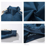 Vintage Letterman Jacket Corduroy Stand Collar Men's Loose Couple Stitching Sports Jacket Men
