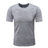 Sweat Wicking Shirt Men's Short-Sleeved T-shirt Slim Solid Color Sports