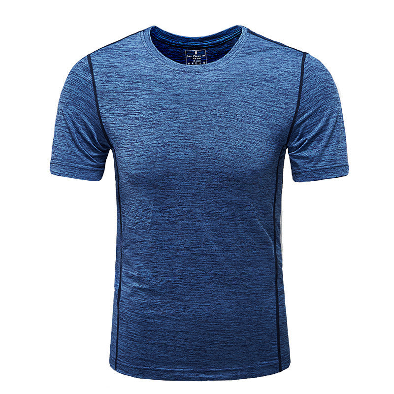 Sweat Wicking Shirt Men's Short-Sleeved T-shirt Slim Solid Color Sports