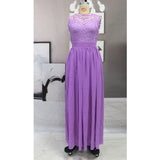 Women Lace Wedding Dress round Neck Lace Chiffon Dress Large Swing Dress Gown