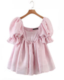 Marilyn Monroe Dress Spring and Summer Women's Clothing Puff Sleeve Dress