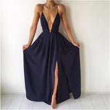 Mauve Dress Summer Fashion Sexy V-neck Low-Cut Sling Backless Chiffon Dress Bohemian Dress Women's Clothing