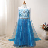 Halloween Frozen Dress Toddler Elsa Frozen Mesh Princess Dress Long Sleeve Dress