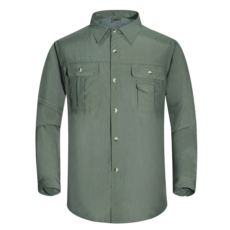 Men Habit Shirts Outdoor Sports Quick-Drying Top Men and Women Fishing Mountaineering Clothing
