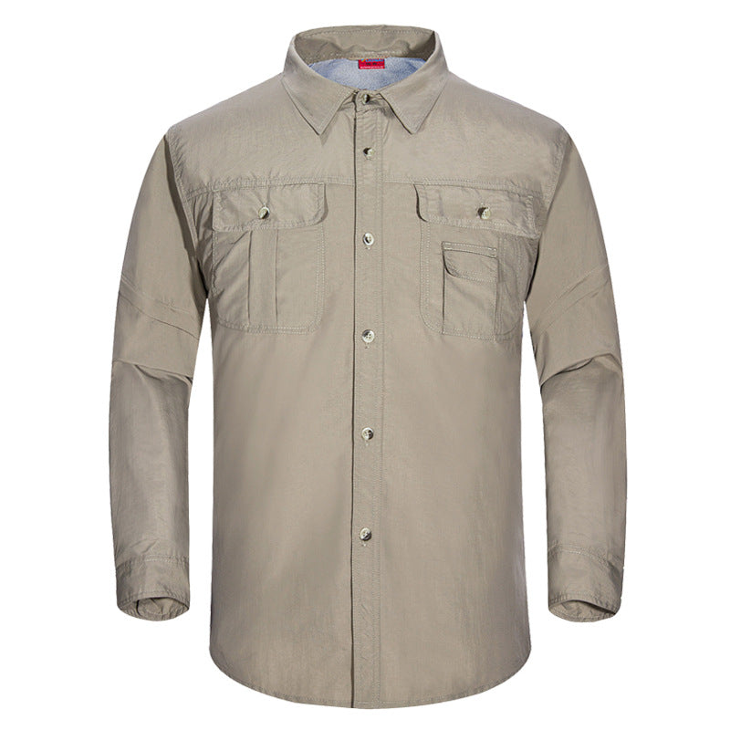 Men Habit Shirts Outdoor Sports Quick-Drying Top Men and Women Fishing Mountaineering Clothing