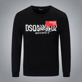 Dsq2 Hoodie DSQ Lian D2 Red Rectangular Printed Sweater Trendy Men's Autumn and Winter