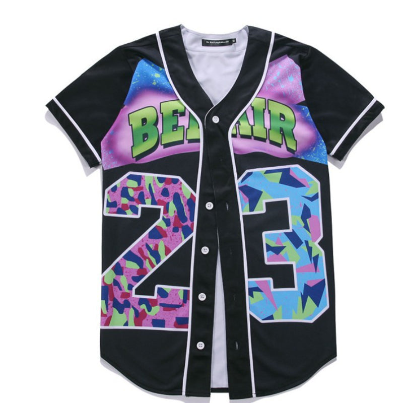 Baggy Baseball Jersey Summer Young Men Short Sleeve Baseball Uniform