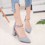 Nude Strappy Block Heels