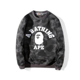 Shark Print Sweatshirt Men'S Youth Camouflage Brushed Sweater Autumn And Winter Cotton Plus Size Student Pullover Sweater
