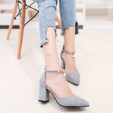 Nude Strappy Block Heels