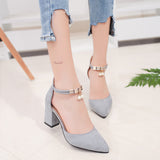 Nude Strappy Block Heels