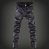 Mens Leather Pants Motorcycle Popular Men's Pants Skinny Pants