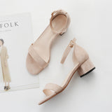 Nude Strappy Block Heels Chunky Heel Sandals