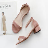 Nude Strappy Block Heels Chunky Heel Sandals