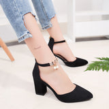 Nude Strappy Block Heels