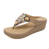 Fancy Sandals Travel Beach Bohemian Retro Wedge Plus Size Slippers