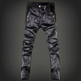 Mens Leather Pants Motorcycle Popular Men's Pants Skinny Pants