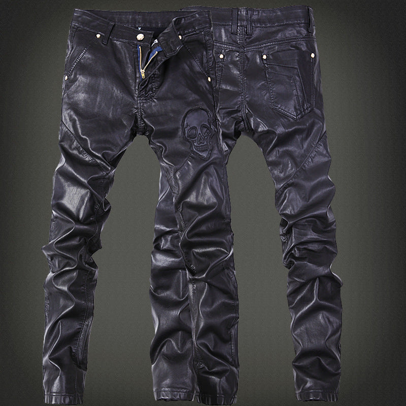 Mens Leather Pants Motorcycle Popular Men's Pants Skinny Pants