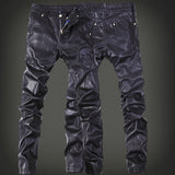 Mens Leather Pants Motorcycle Popular Men's Pants Skinny Pants