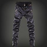 Mens Leather Pants Motorcycle Popular Men's Pants Skinny Pants