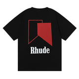 Rhude T Shirt Heavy Weight Cotton Hip Hop Men and Women Same Style