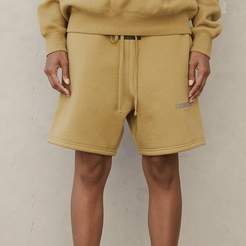 Fog Fear Of God Essentials Shorts Multiline Reflective Letter Shorts Drawstring Fleece-Lined Track Pants