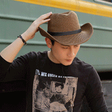 Cowgirl Hats Men's Western Cowboy Hat Beach Sun Protection Wide Brim Hat Summer Billycock