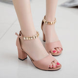 Nude Block Heel Peep Toe