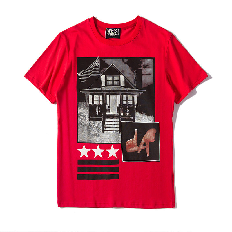 GVC T Shirt Personalized Printed Short Sleeve Loose Men