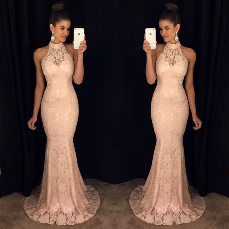 Formal Dresses & Gowns Sleeveless Halter Dress Sexy Slim Fit Long Dress
