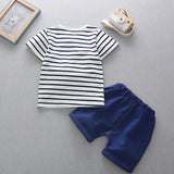 Children Boy Co Ord Boys' Striped Short-Sleeved T-shirt 2 Piece Set