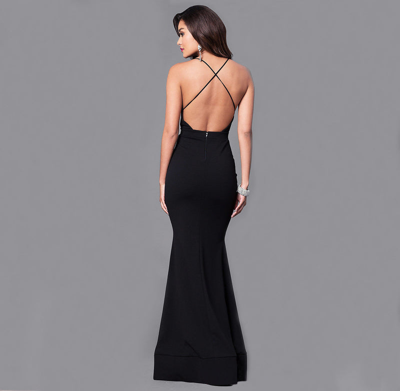 Formal Dresses & Gowns Long Dress Sexy Deep V Strap Elegant Dress