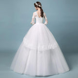 Women's Evening Dress Ball Gown Princess Quinceanera Wedding Dresses Summer Double-Shoulder V-neck Bridal Princess Wedding Dress