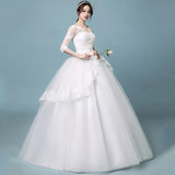 Women's Evening Dress Ball Gown Princess Quinceanera Wedding Dresses Summer Double-Shoulder V-neck Bridal Princess Wedding Dress