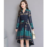 Plaid Fashion Irregular Midi Dress