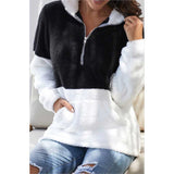 Women Winter Coats Women's Autumn and Winter Clothing Plush Pullover High Collar Zipper Kangaroo Pocket Coat