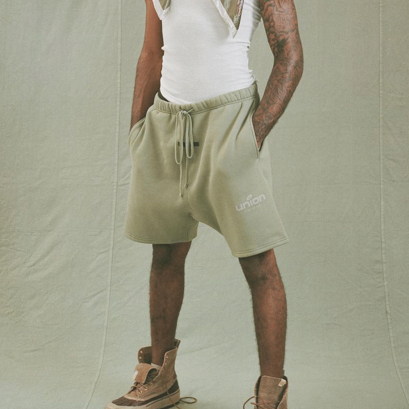 Fog Fear of God Essentials Shorts Multiline Velvet Shorts Drawstring Loose Casual Sweatpants