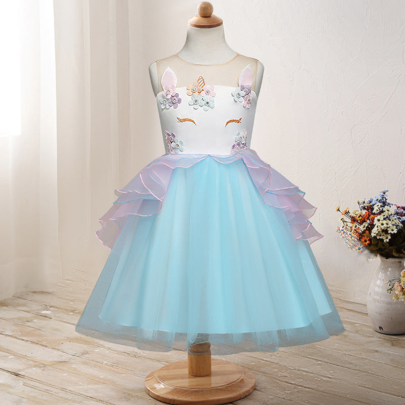 Toddler Girls Sequin Gown Dress Children's Princess Dress Children's Girls' Veil Dress Wedding Dress
