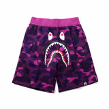 Shark Print Shorts Men's Shark Head Camouflage Elastic Waist Fifth Pants Middle Pants Casual Shorts