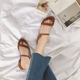Nude Strappy Block Heels