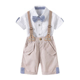 Children Boy Co Ord Summer Bow Tie Short Sleeve 2 Piece Set