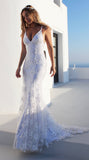 Bohemian Chic Wedding Guest Dress Sexy V-neck Camisole Gown