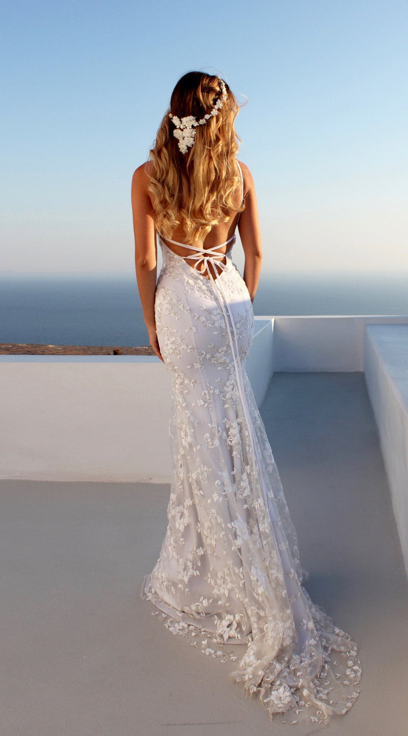 Bohemian Chic Wedding Guest Dress Sexy V-neck Camisole Gown