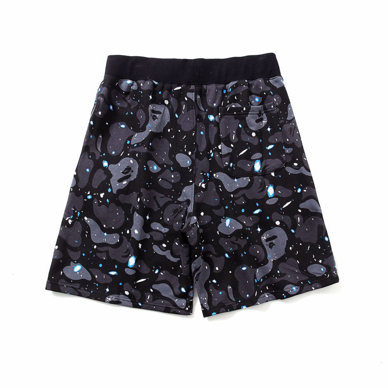 Shark Print Shorts Men's Starry Camouflage Shark Head Fifth Pants Men's Beach Pants Middle Pants
