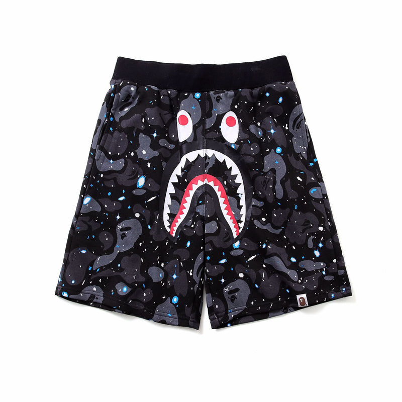 Shark Print Shorts Men's Starry Camouflage Shark Head Fifth Pants Men's Beach Pants Middle Pants