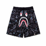 Shark Print Shorts Men's Starry Camouflage Shark Head Fifth Pants Men's Beach Pants Middle Pants