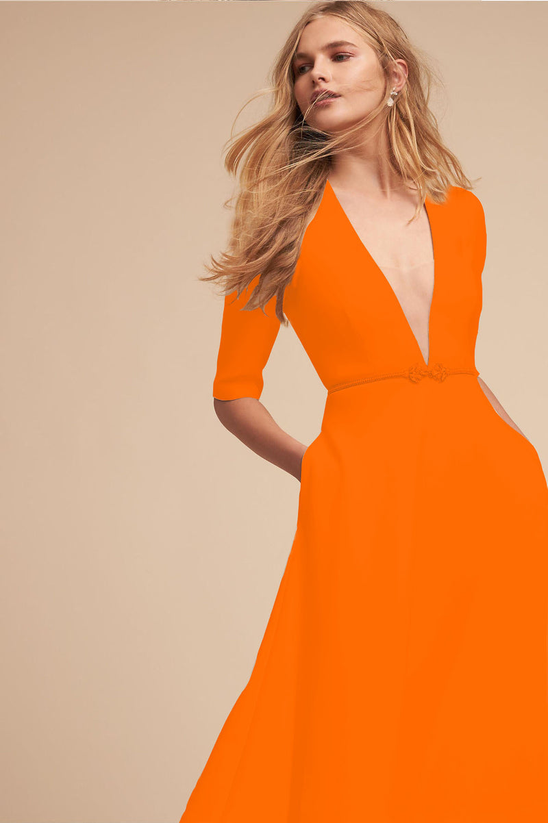 Formal Dresses & Gowns Women's Midi Dress Sexy V-neck Dress