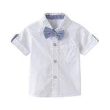 Children Boy Co Ord Summer Bow Tie Short Sleeve 2 Piece Set