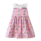 Girl Dress Striped Flower Sleeveless Dress Summer